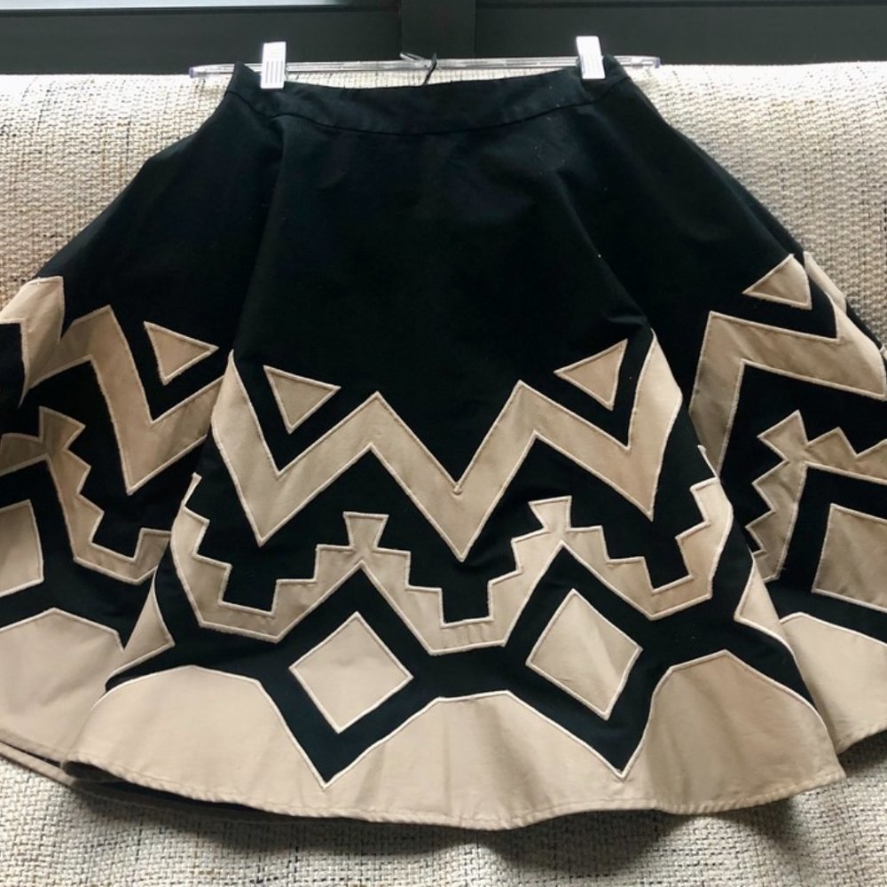 Plenty By Tracy Reese Black & Tan A-Line Skirt